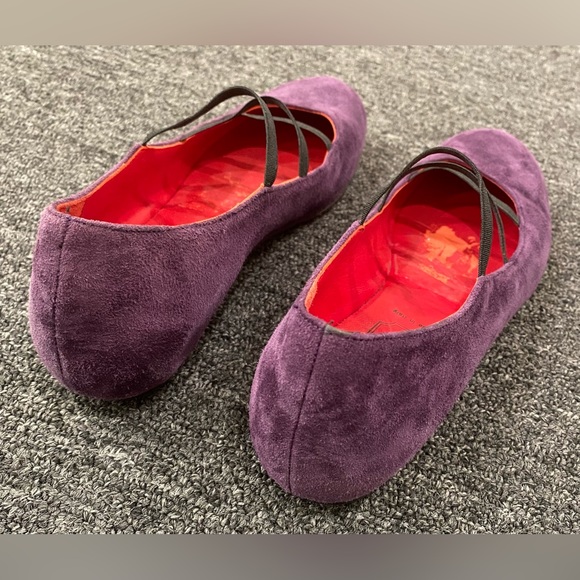 RUE DU JOUR Paris purple suede round toe ballet flats Size 37 - Picture 5 of 6